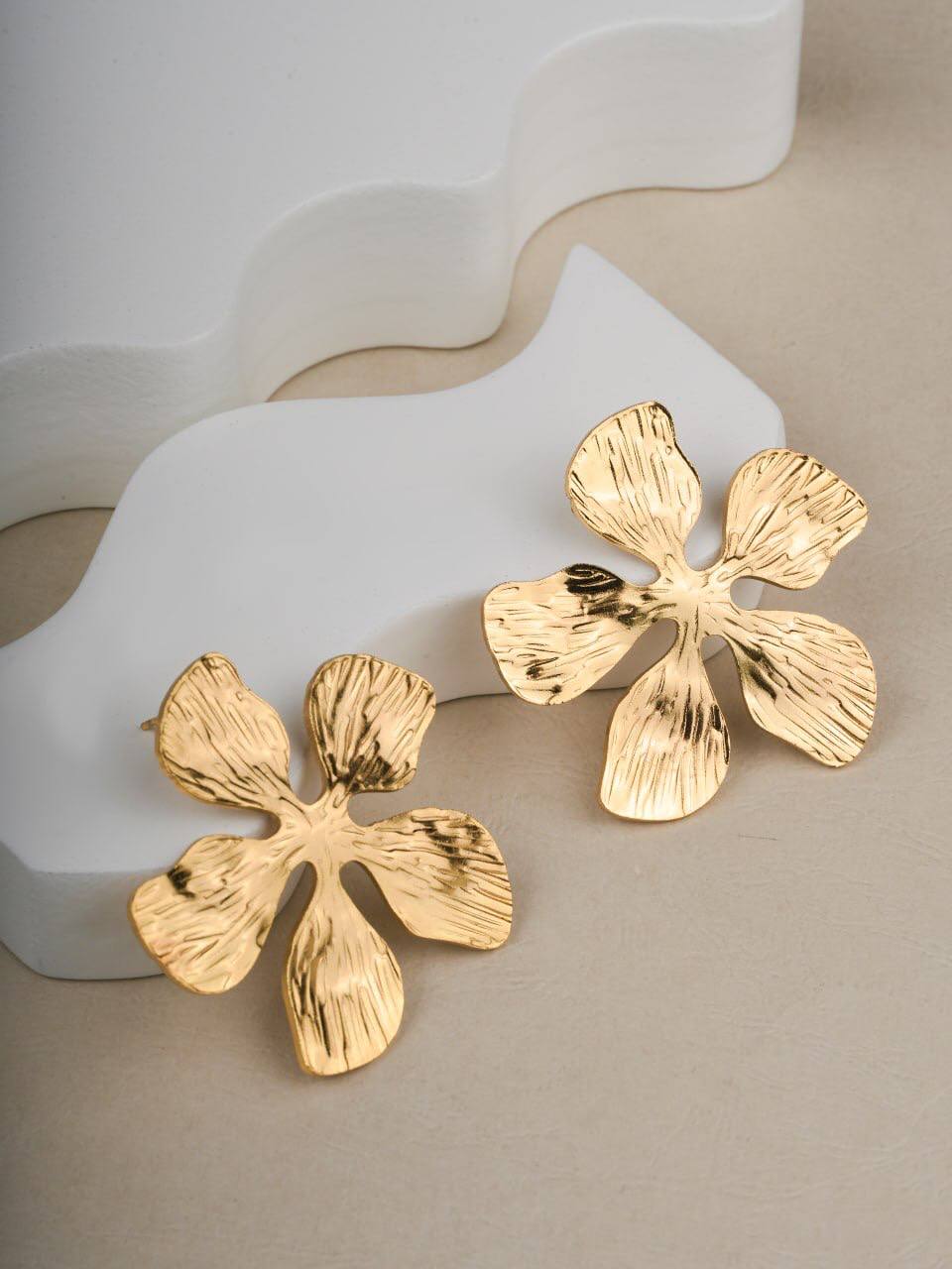 Artisan Hammered Flower Studs