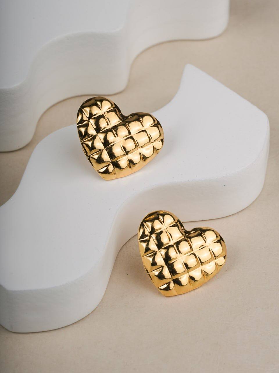 K-Style Puffy Heart Studs