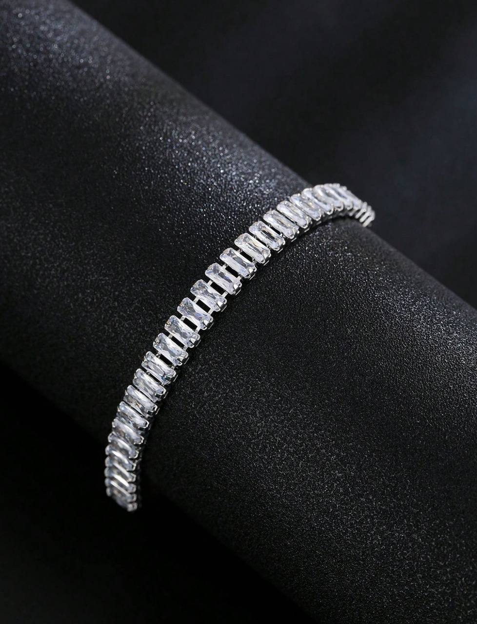 GleamLine Baguette Cut Tennis Bracelet